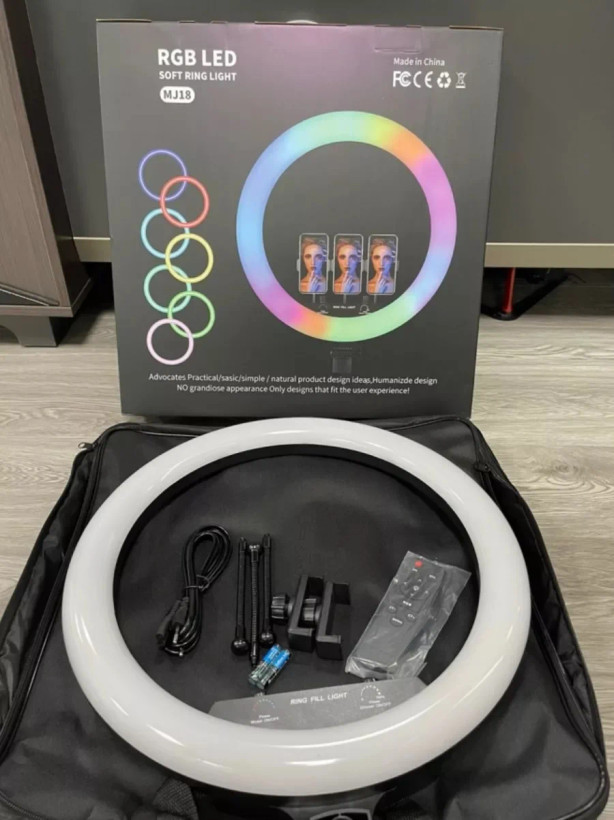 رینگ لایت عکاسی و تولید محتوا MJ18 RGB Ring Light