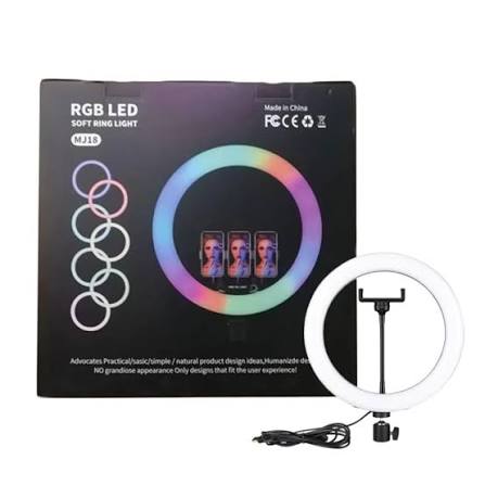 رینگ لایت عکاسی و تولید محتوا MJ18 RGB Ring Light